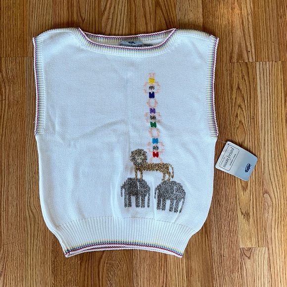 Susan Bristol Sweaters - NWT NOS vintage Susan Bristol hand framed knitted circus sweater vest. Size 36